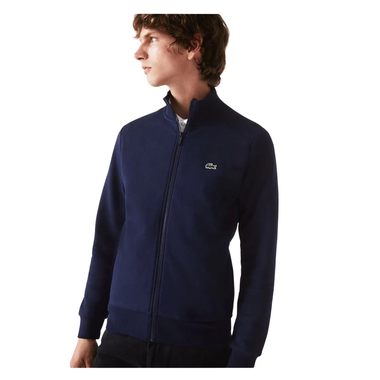 Felpa Uomo Lacoste Full Zip Senza Cappuccio Blu Navy