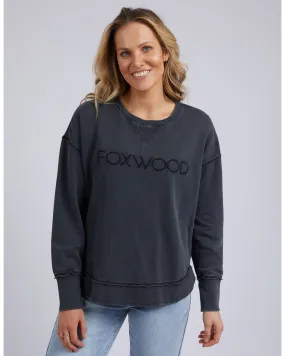 Foxwood Washed Simplified Crew - Black