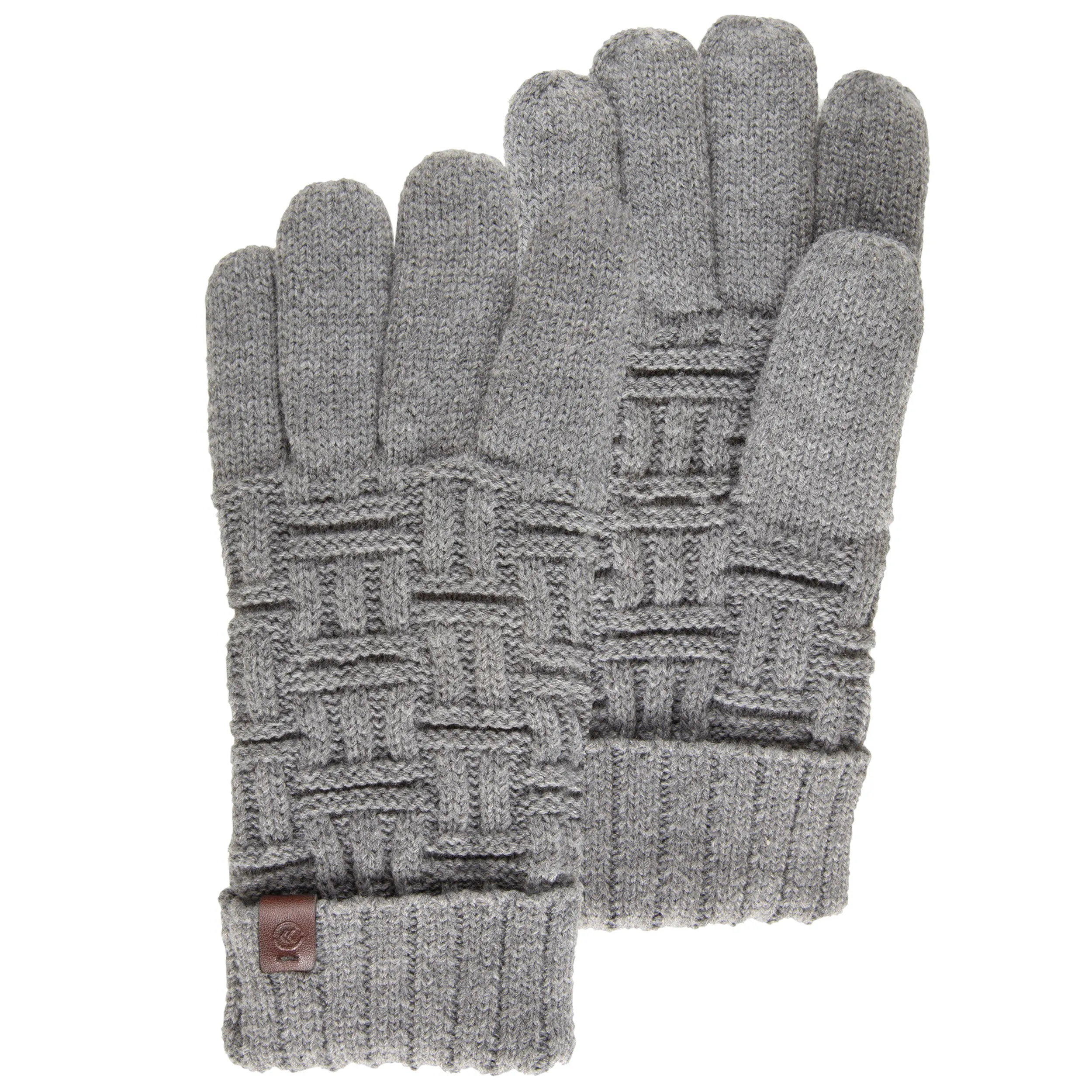 Gants Homme Maille motif géométrique Gris