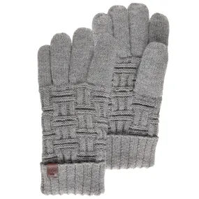 Gants Homme Maille motif géométrique Gris