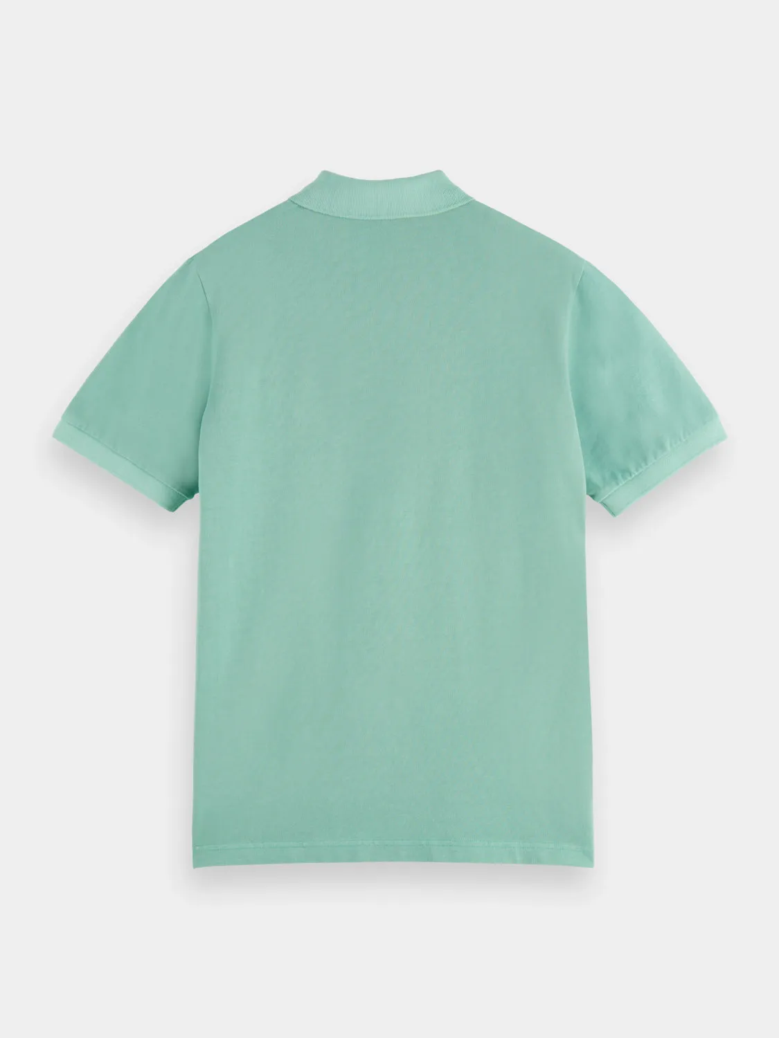 Garment-dyed pique polo shirt