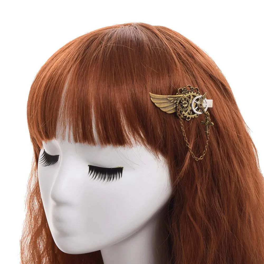 Gear Wings Cross Pattern Hairpin