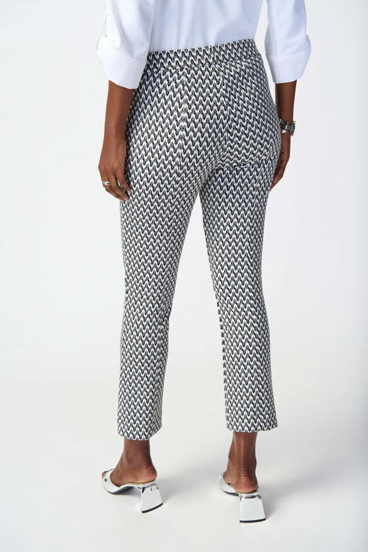 Geometric Print Jacquard Pull-On Pants