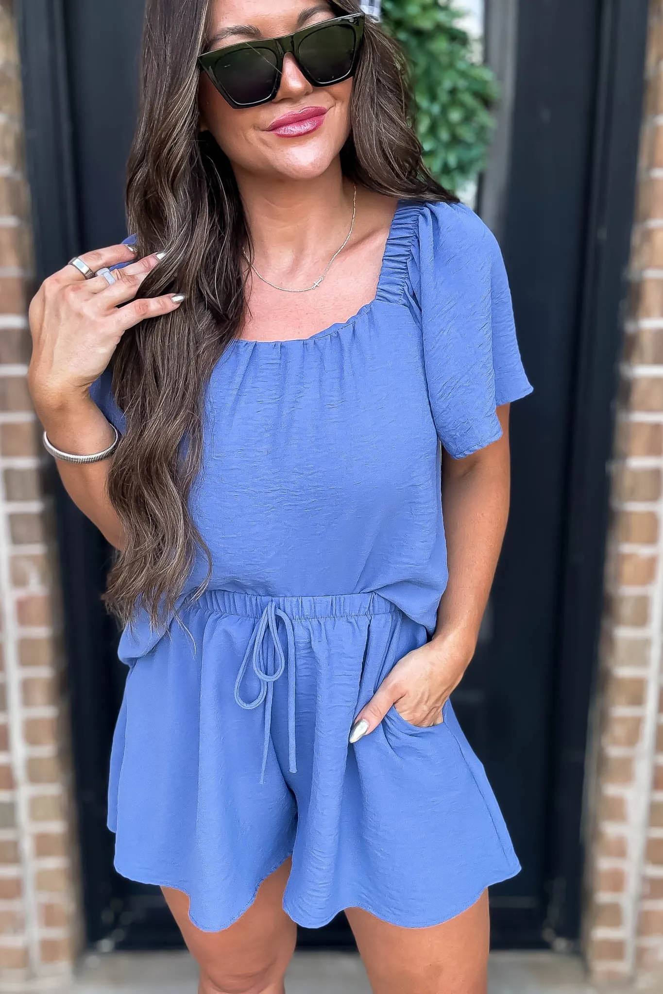 Get Obsessed Slate Blue Top