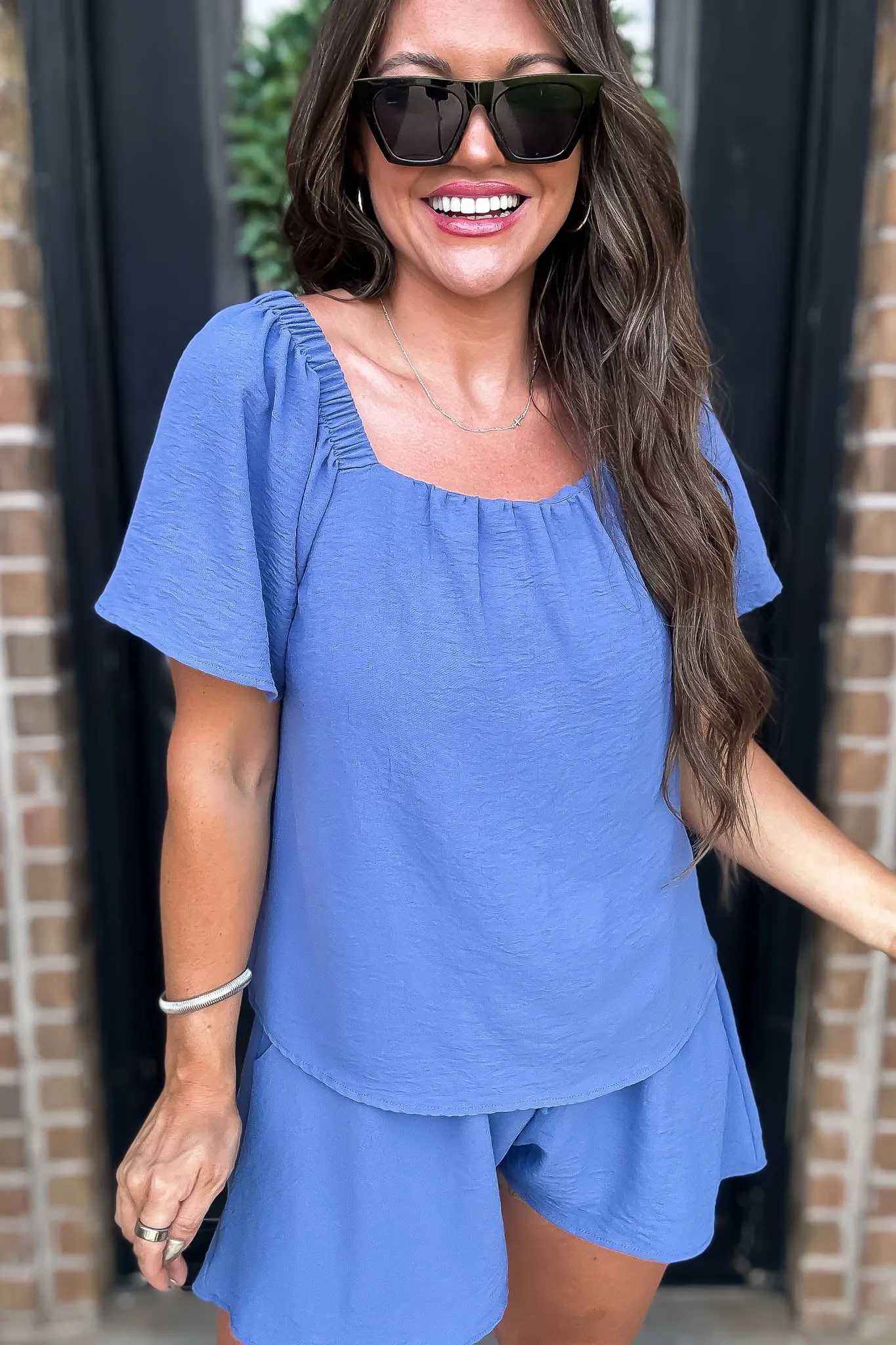 Get Obsessed Slate Blue Top