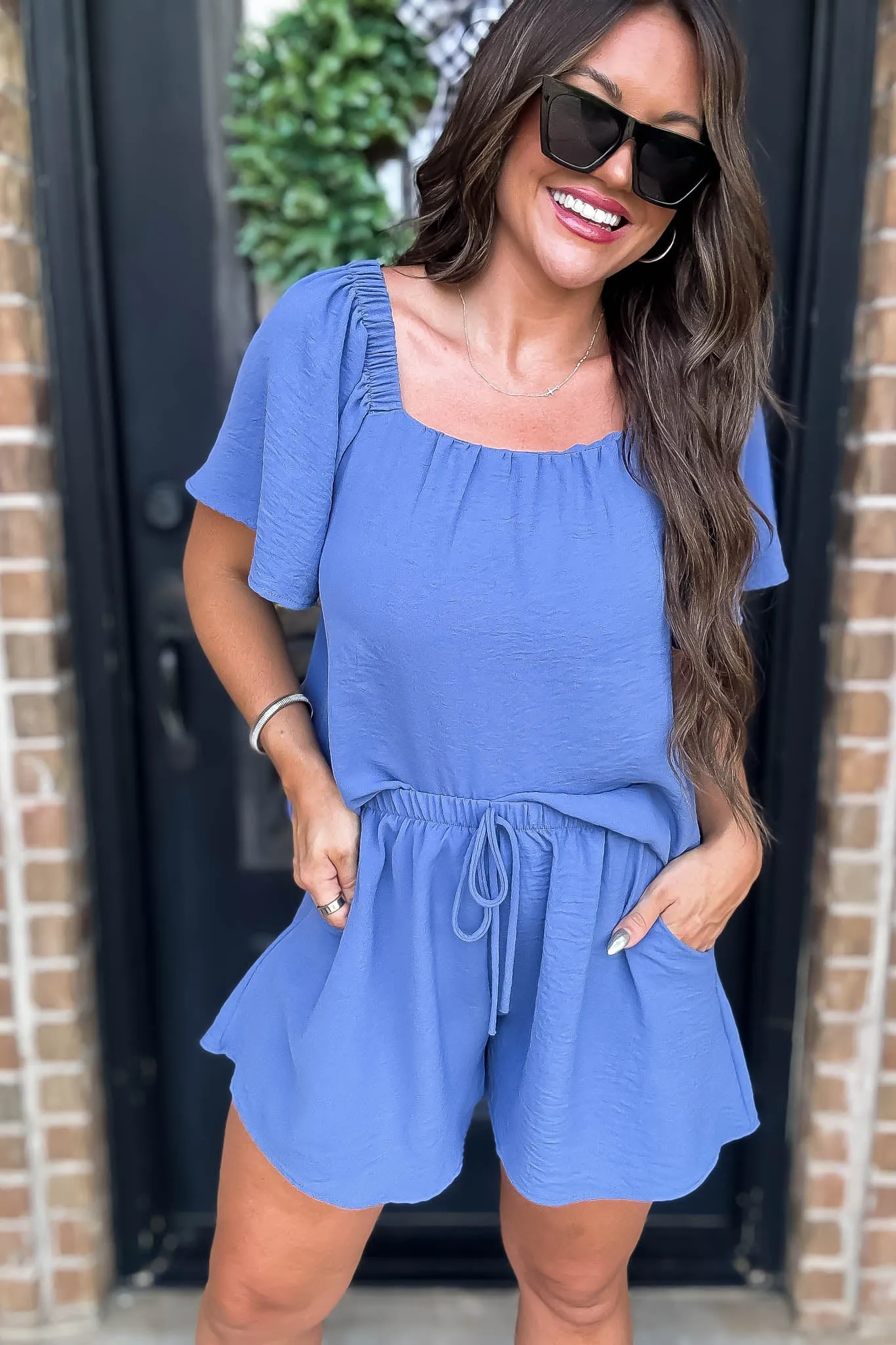 Get Obsessed Slate Blue Top