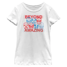 Girl's Marvel Spider-Man Beyond Amazing SPIDEY MASKS AMAZING T-Shirt