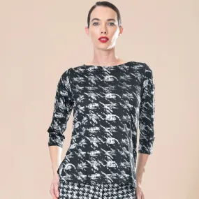 gisette houndstooth audrey tee