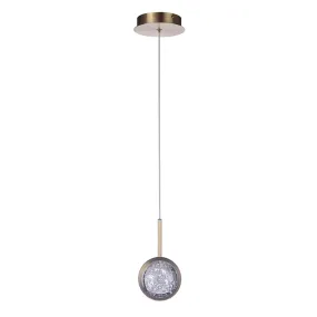 Glitzer 1 Light LED Pendant - Aged Brass