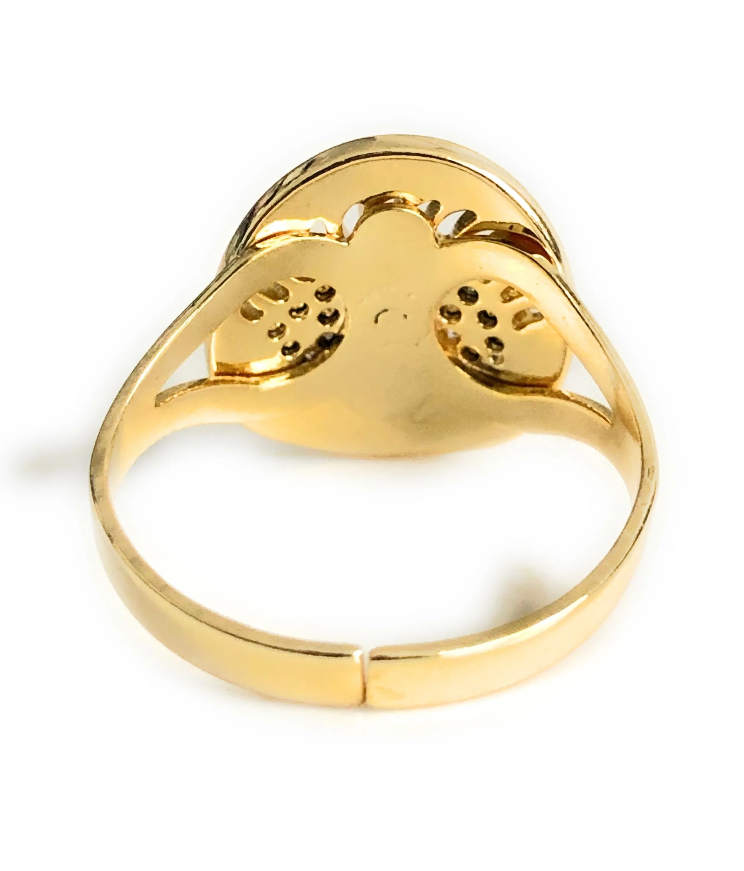 Gold Plated Evil Eye Adjustable Cubic Zirconia Ring