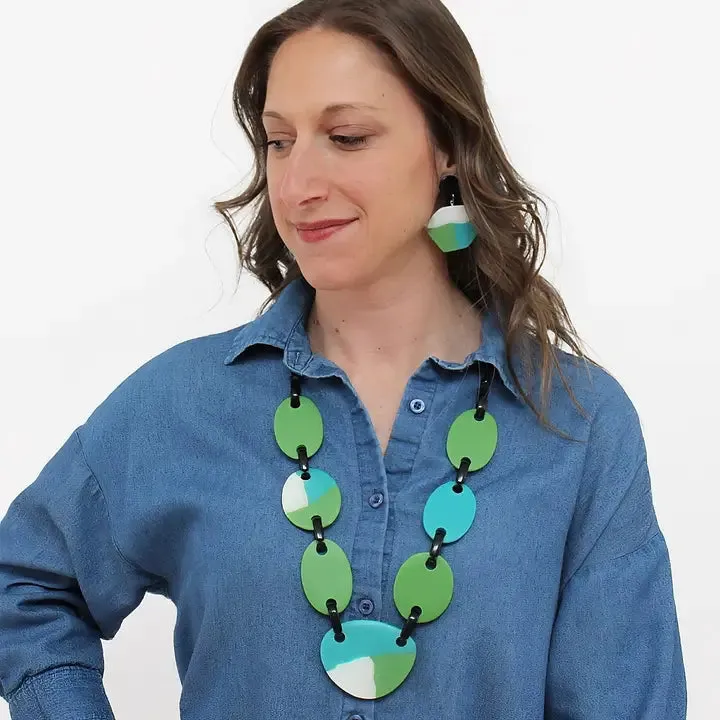 Green Orla Link Statement Necklace