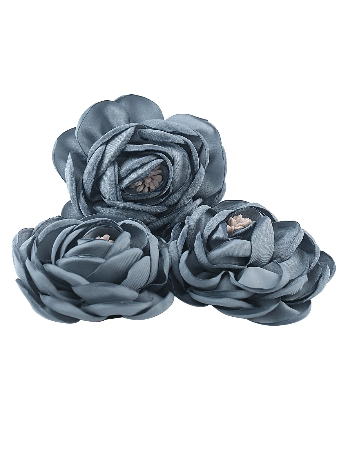 Grey Singed Edges Decorative Satin Flower