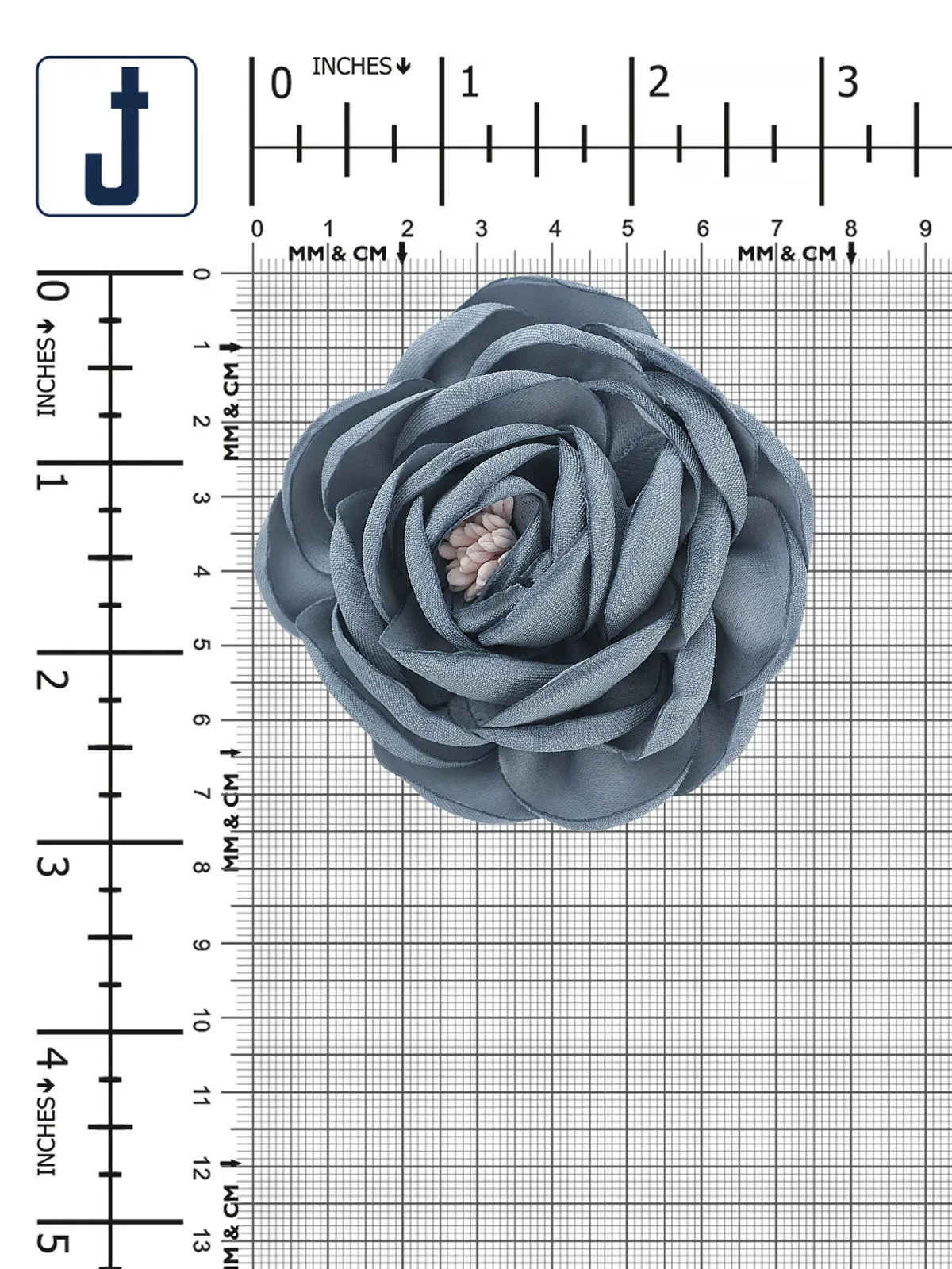 Grey Singed Edges Decorative Satin Flower