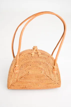 Half Moon Hand Woven Rattan Bag