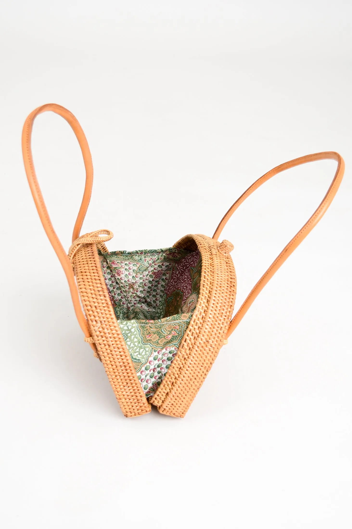 Half Moon Hand Woven Rattan Bag