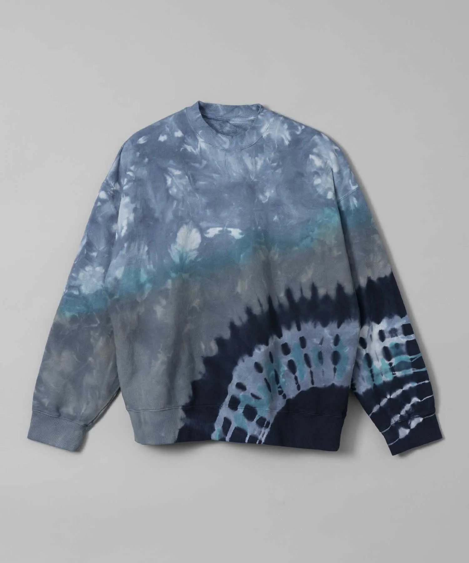 Hand Tie-Dye Sweat Prime-Over Crew Neck Pullover