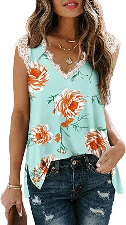 Haute Edition V-Neck Lace Flowy Tee