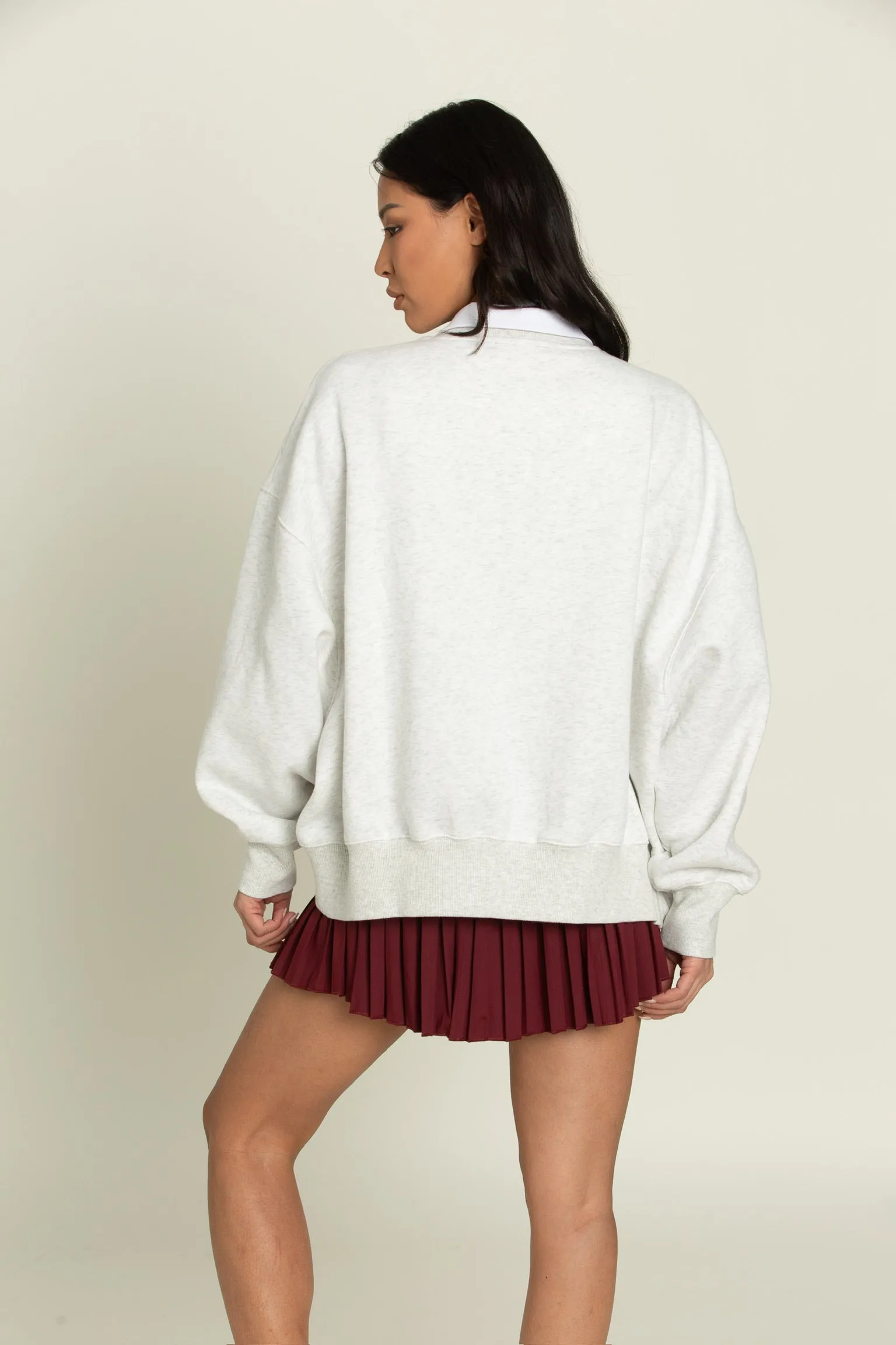 Heather White Maroon GH Wide Arm Sweatshirt [Pre-Order]