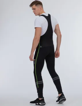 Herren Winter Fahrradhose Lang Trägerhose Pro Line II Schwarz-Neon Setprodukt