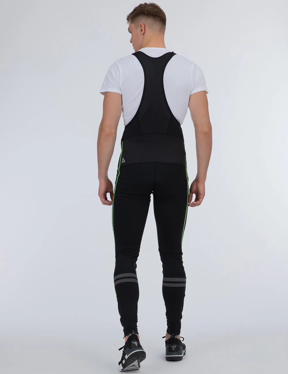 Herren Winter Fahrradhose Lang Trägerhose Pro Line II Schwarz-Neon Setprodukt