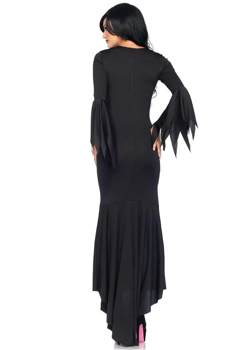 High Slit Floor Length Bodycon Gothic Dress