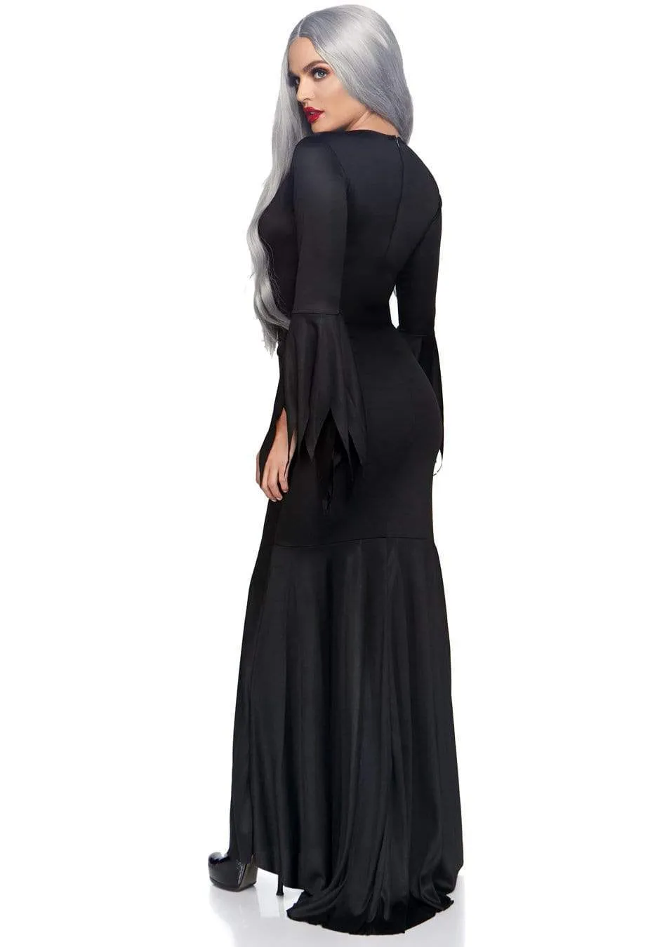 High Slit Floor Length Bodycon Gothic Dress