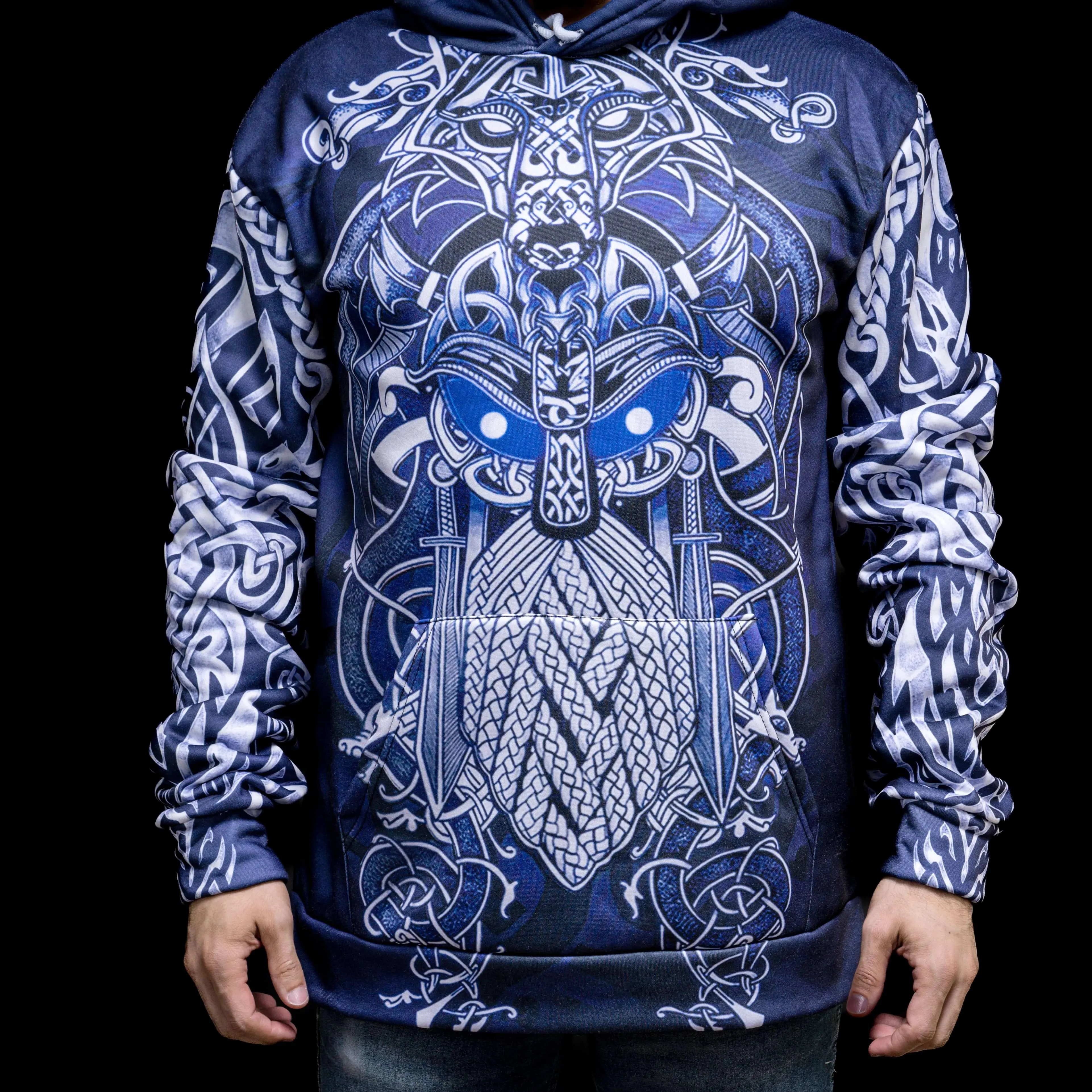 Hoodie Viking "Hoodie Fenrir et Odin - Duel de Destin"