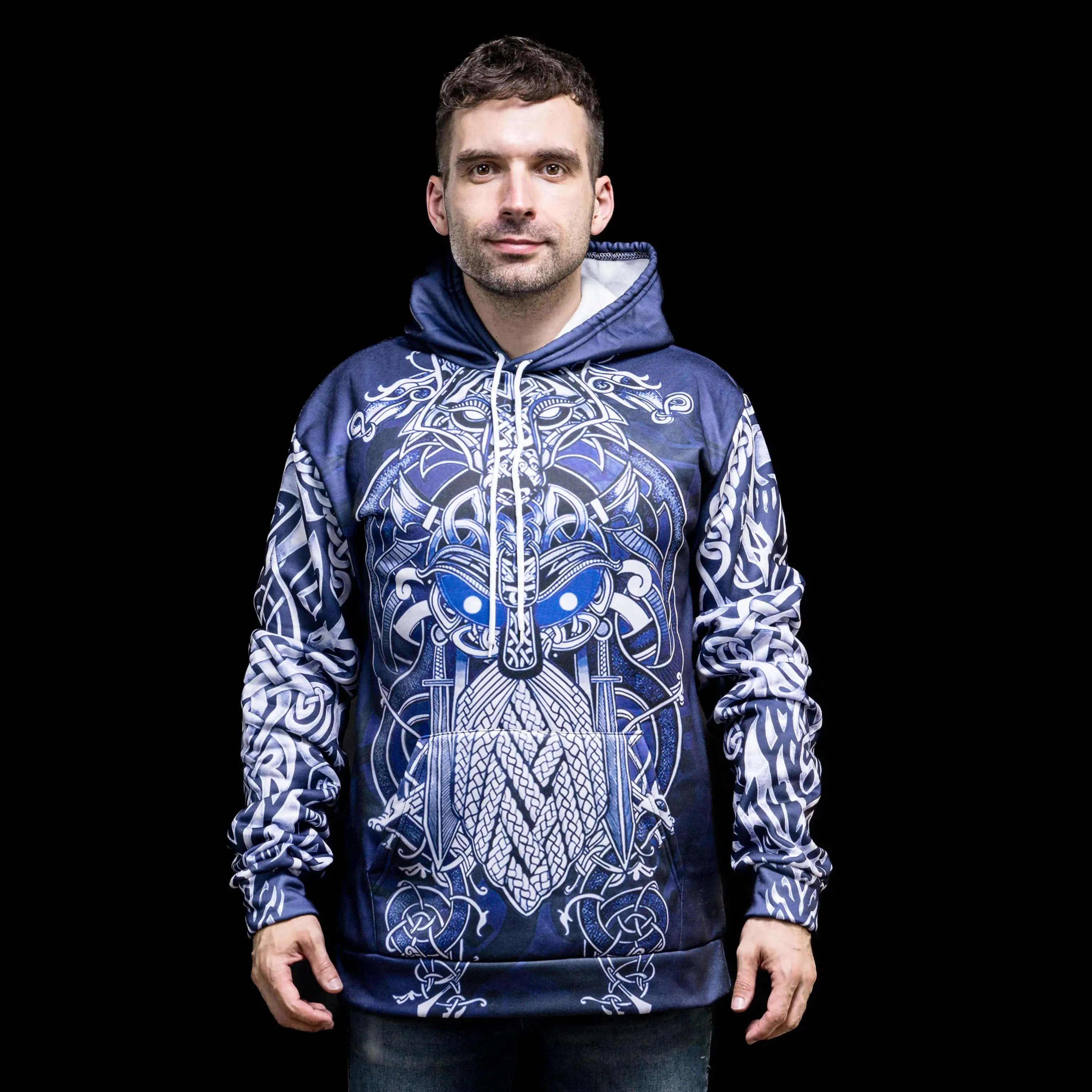 Hoodie Viking "Hoodie Fenrir et Odin - Duel de Destin"