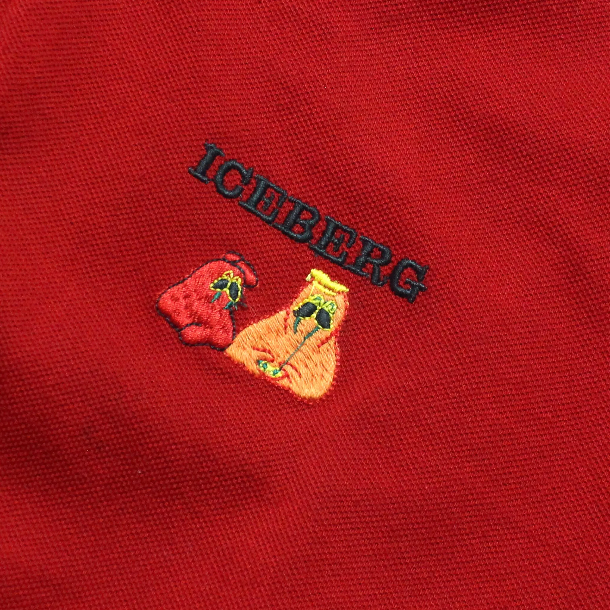 Iceberg Embroidered Long Sleeve Polo Shirt circa 1990's