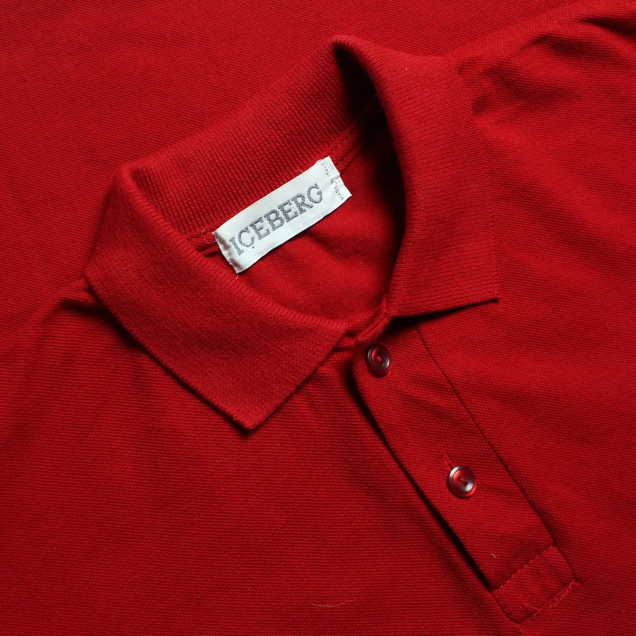 Iceberg Embroidered Long Sleeve Polo Shirt circa 1990's