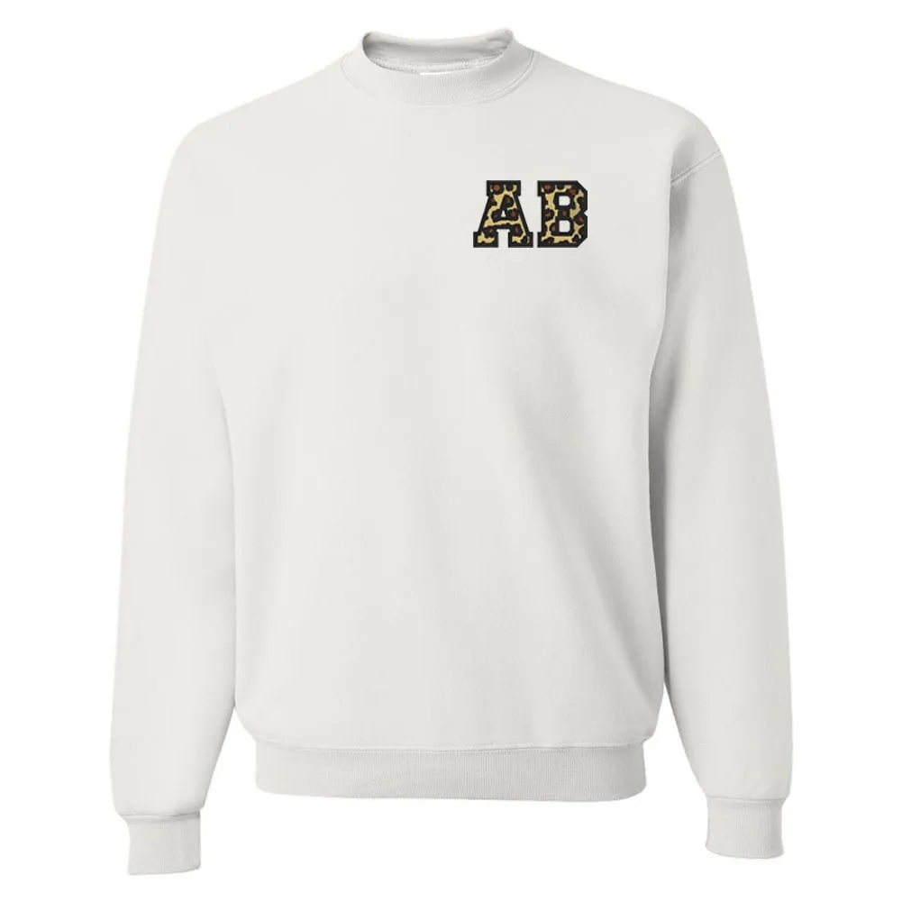 Initialed Leopard Crewneck Sweatshirt