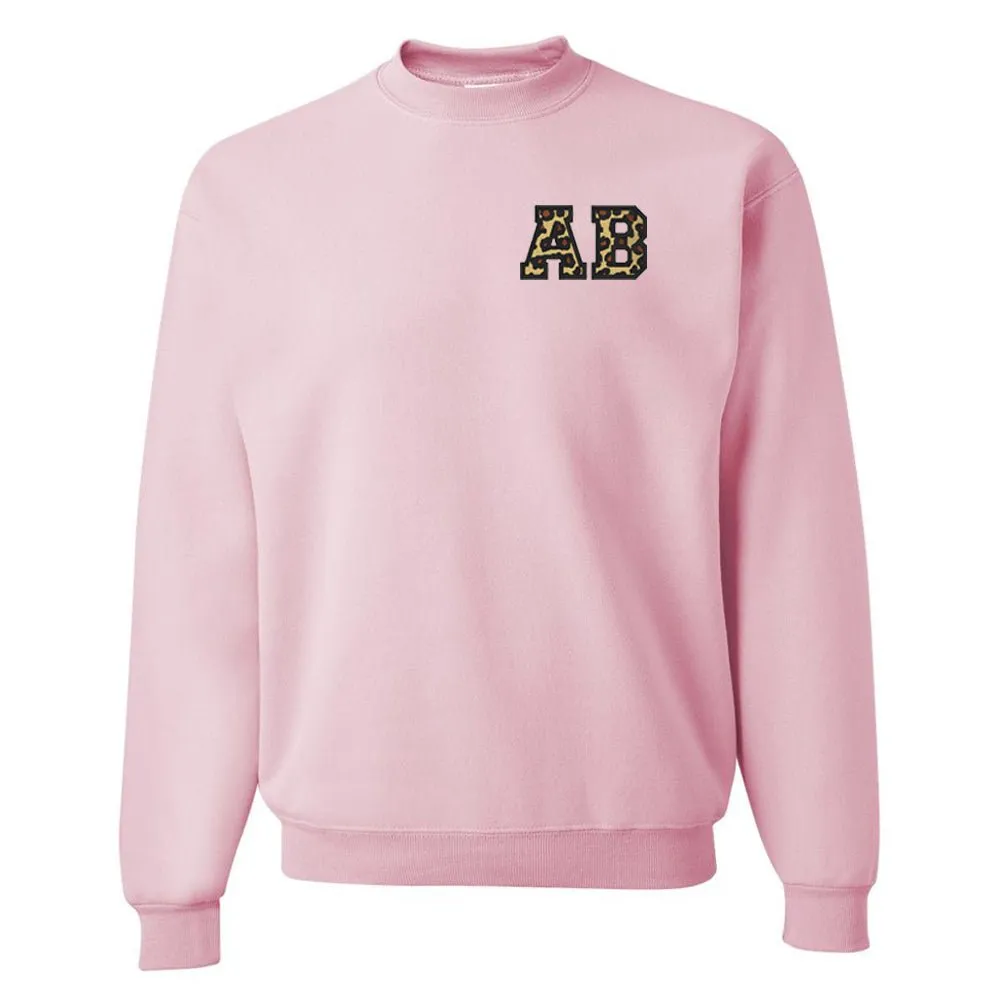 Initialed Leopard Crewneck Sweatshirt