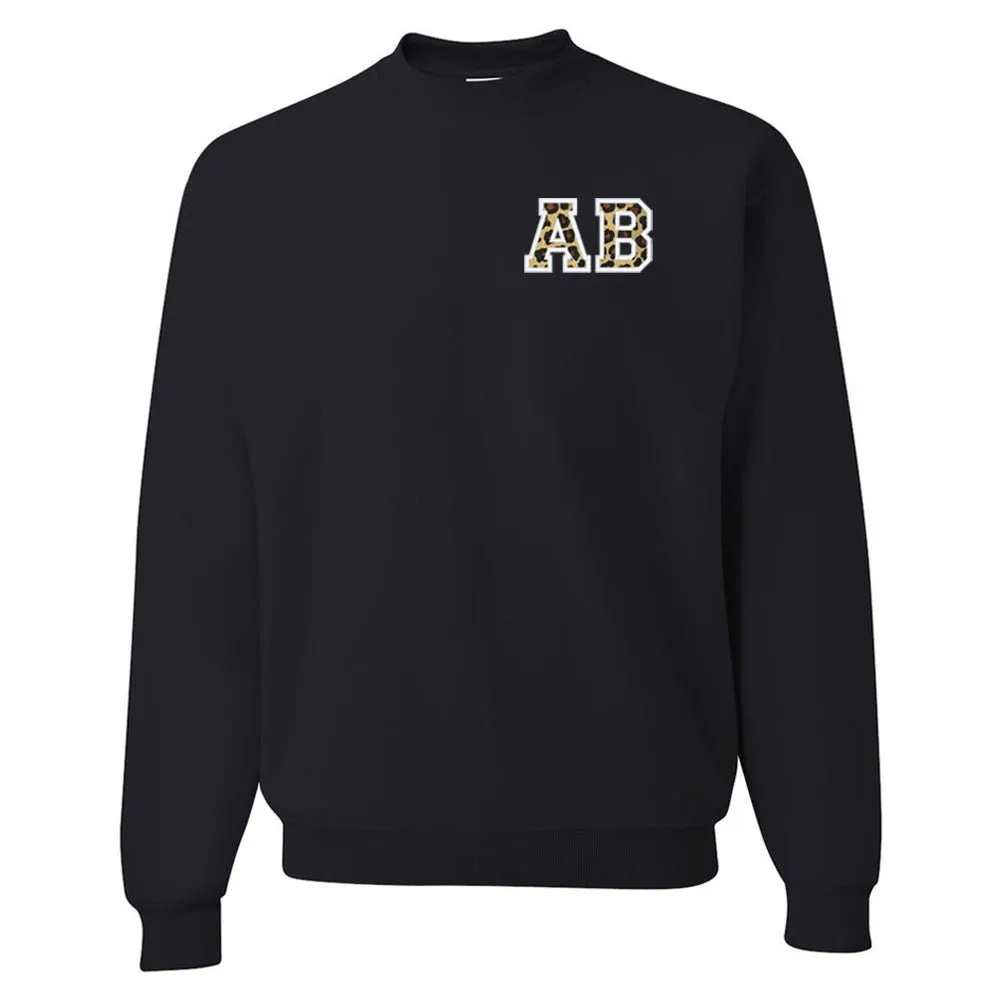 Initialed Leopard Crewneck Sweatshirt