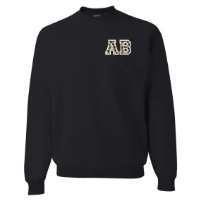 Initialed Leopard Crewneck Sweatshirt