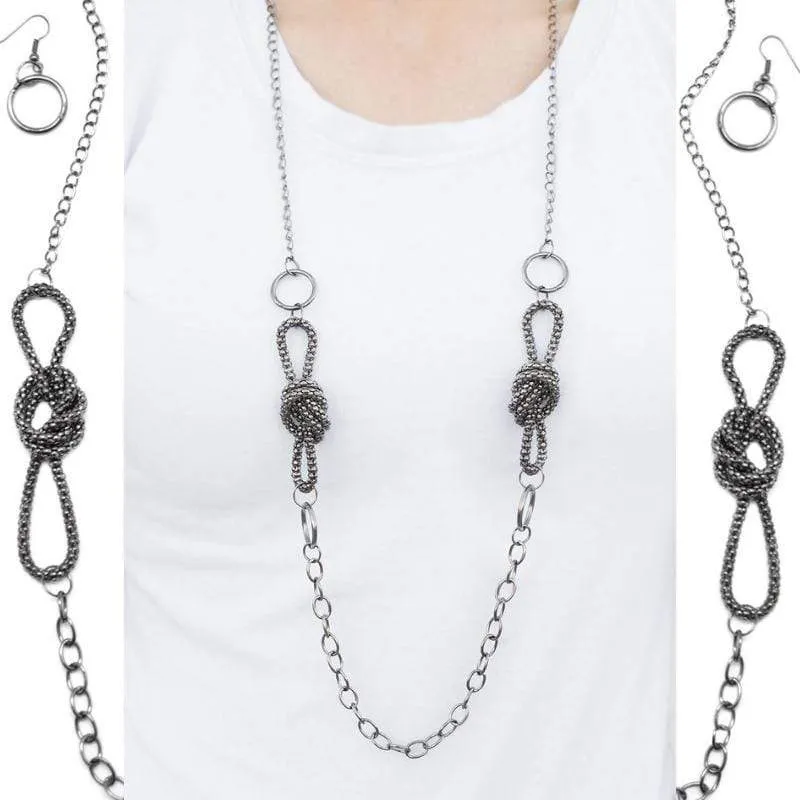 It's KNOT Me, It's You Gunmetal Black Necklace