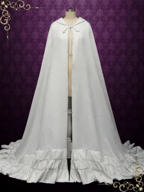 Ivory Wedding Cloak with Hood SCARLETT