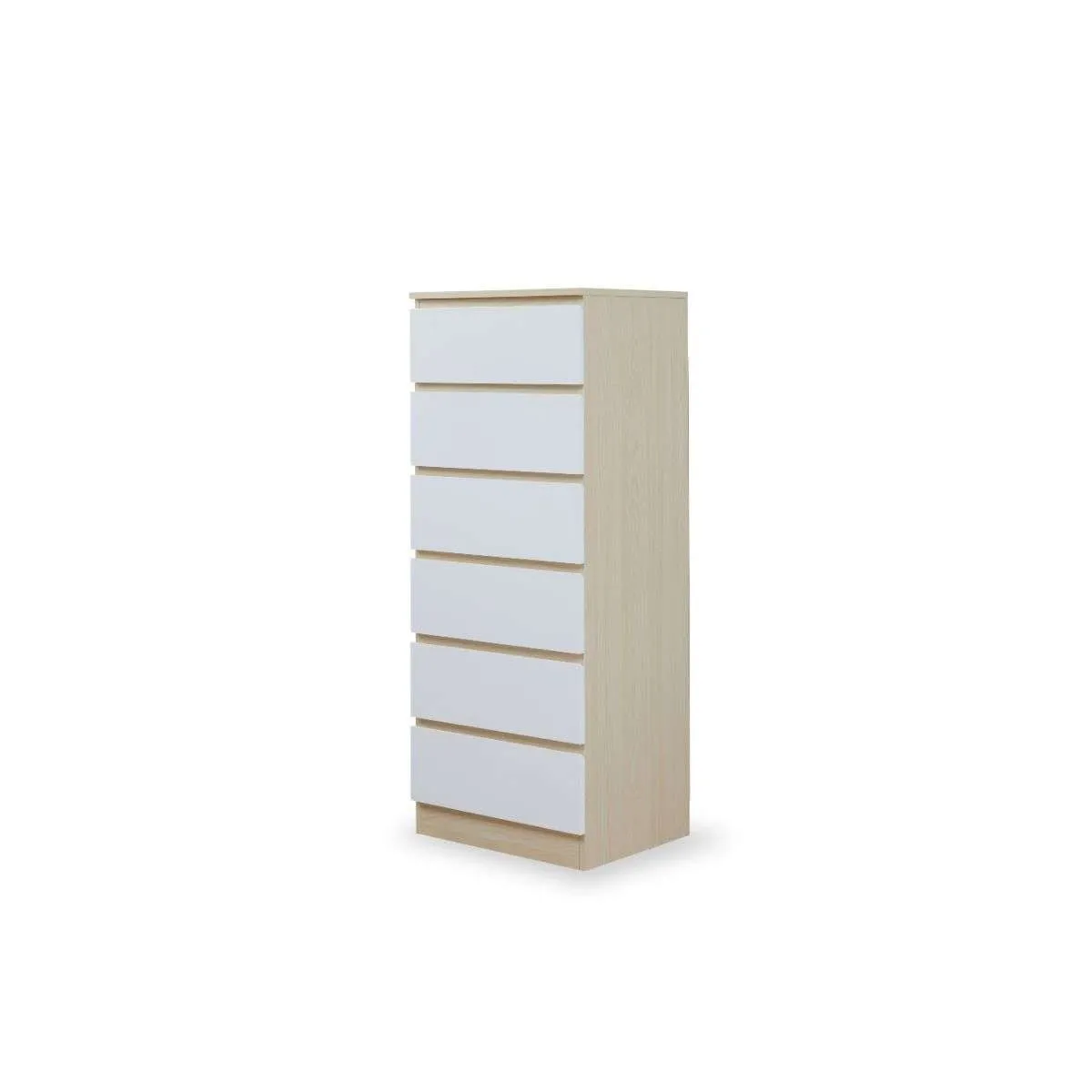 Jolt Six Drawer - Slim - Natural / White