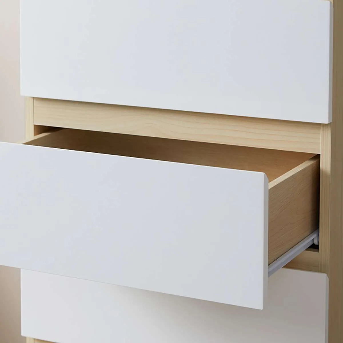 Jolt Six Drawer - Slim - Natural / White