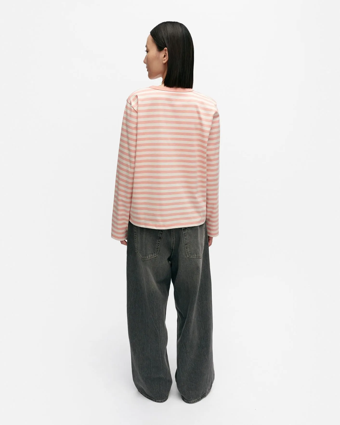 kioski tasaraita/unikko pink relaxed - long sleeve shirt