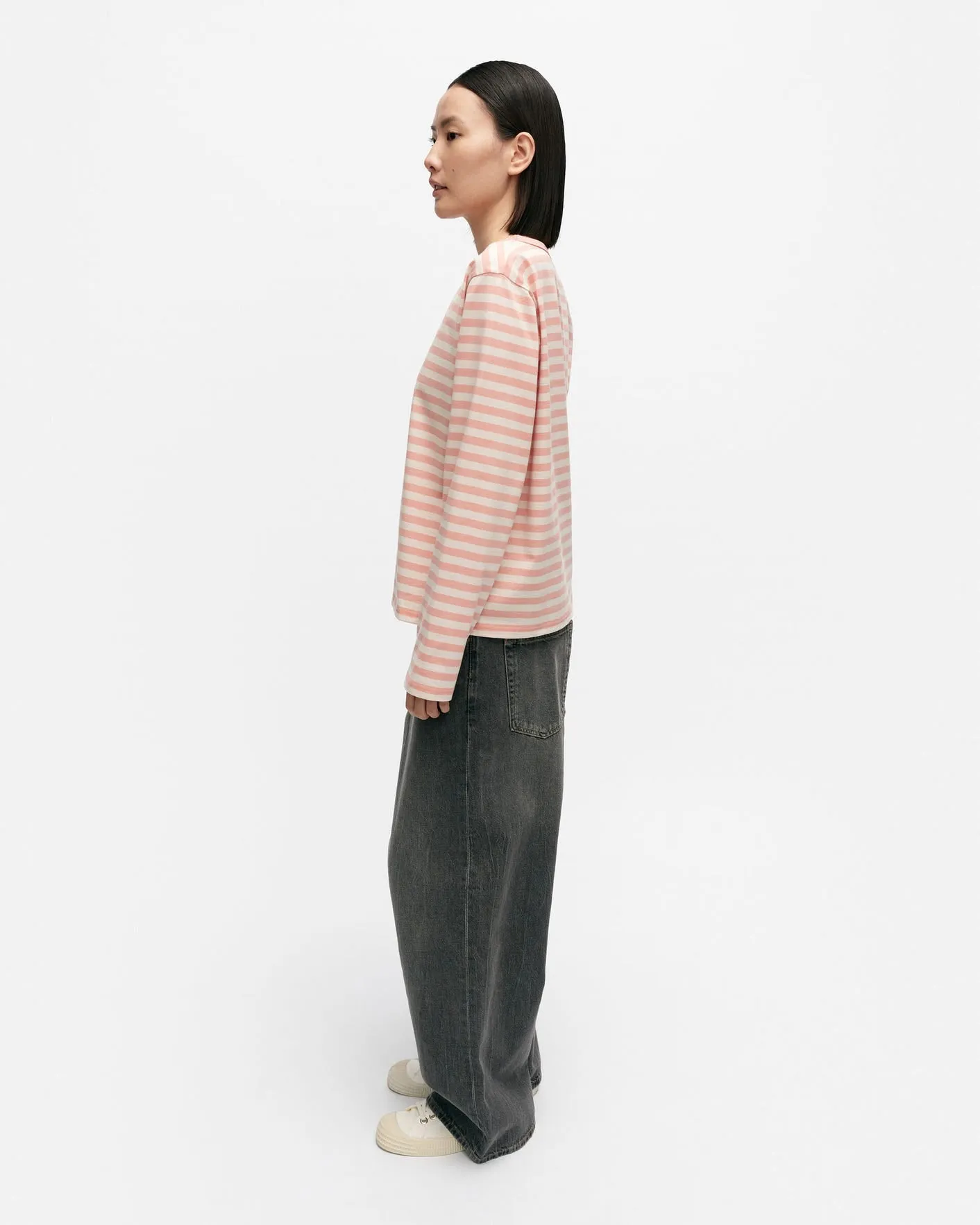 kioski tasaraita/unikko pink relaxed - long sleeve shirt