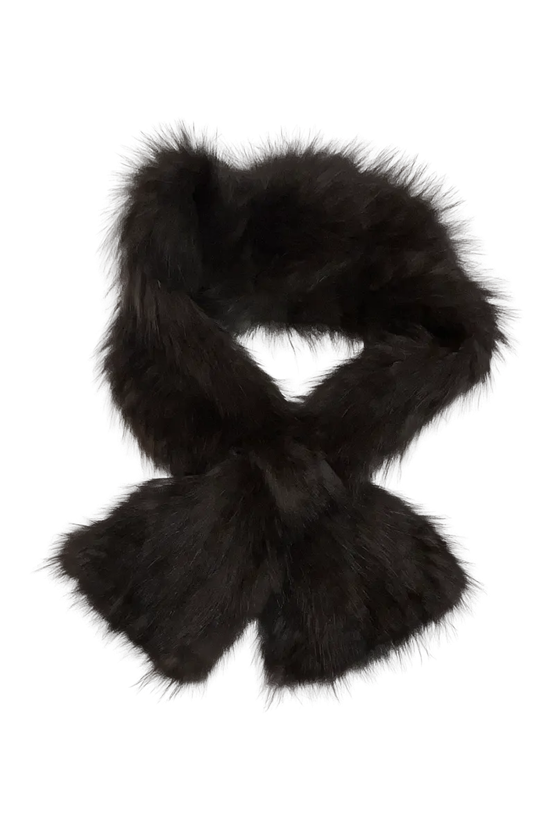 Knitted Pull Through Russian Sable Fur Scarf