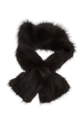 Knitted Pull Through Russian Sable Fur Scarf