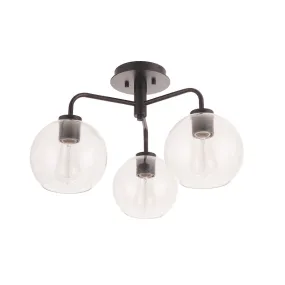 Knox 3 Light Semi-Flush Mount - Black