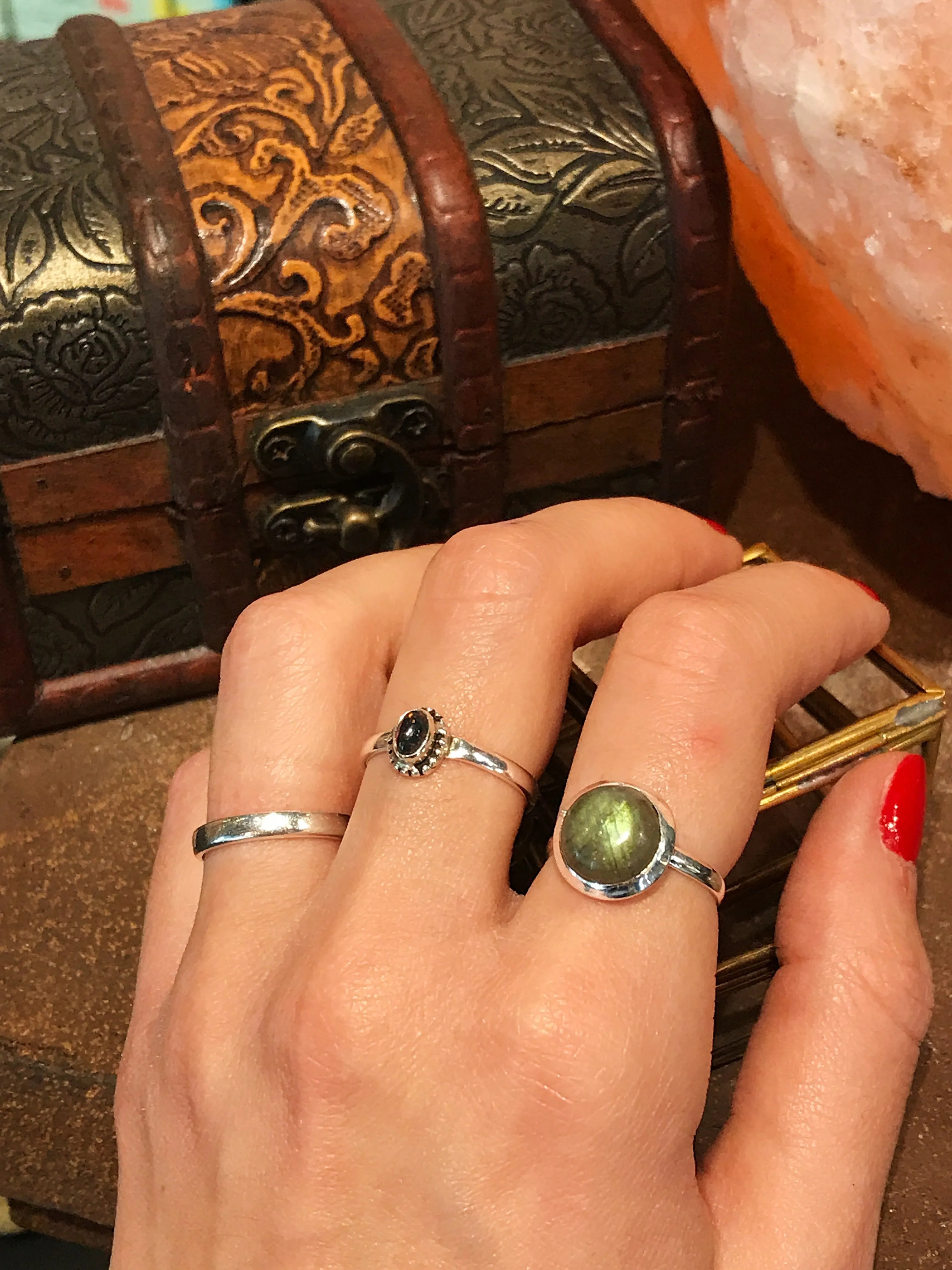 Labradorite Ariel Ring Round (US 6.5)