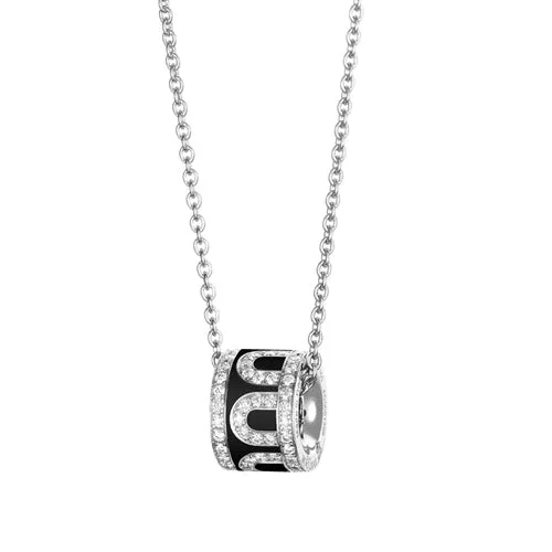 L'Arc de DAVIDOR Bead, 18k White Gold with Lacquered Ceramic and Palais Diamonds