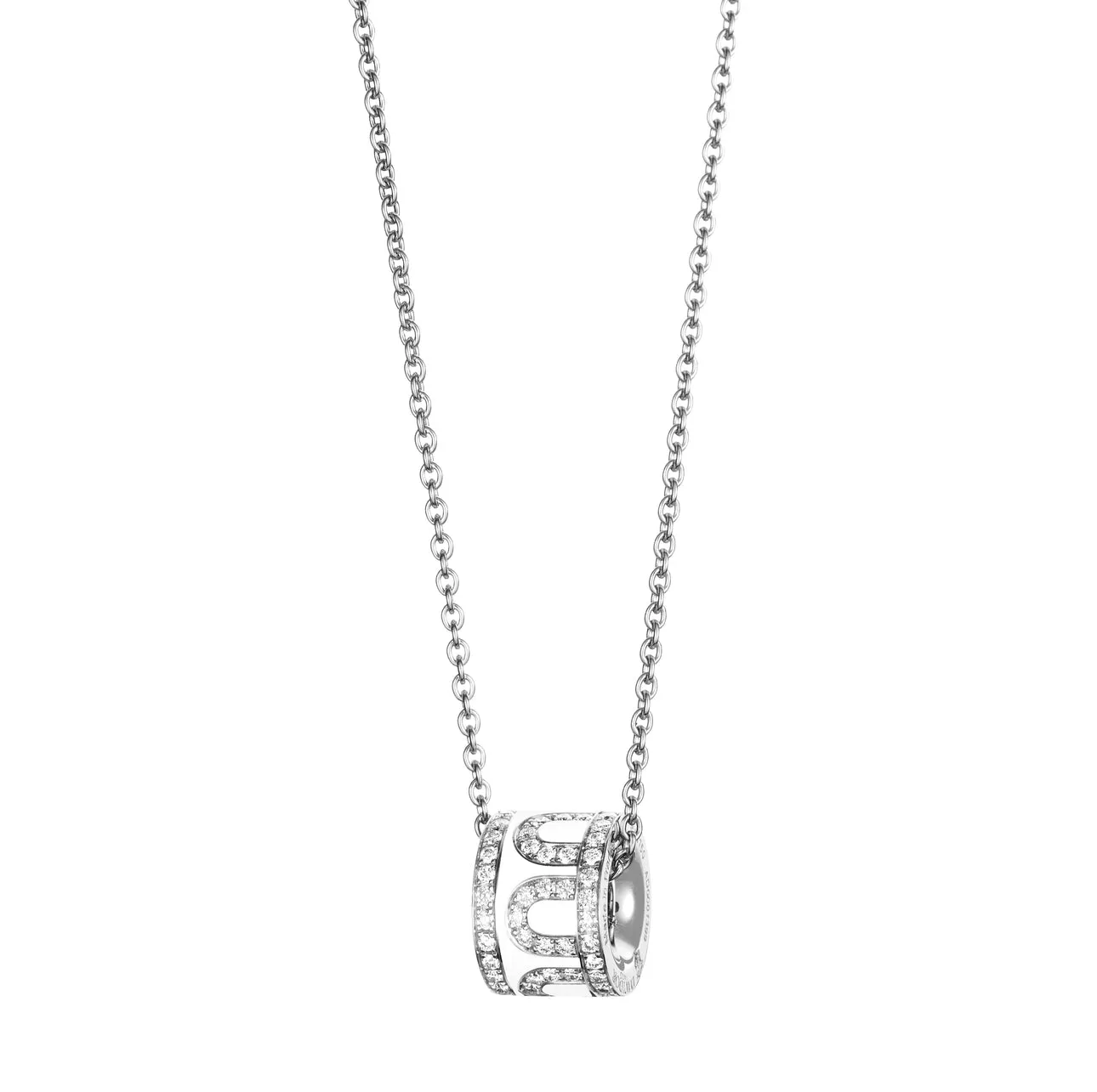 L'Arc de DAVIDOR Bead, 18k White Gold with Lacquered Ceramic and Palais Diamonds