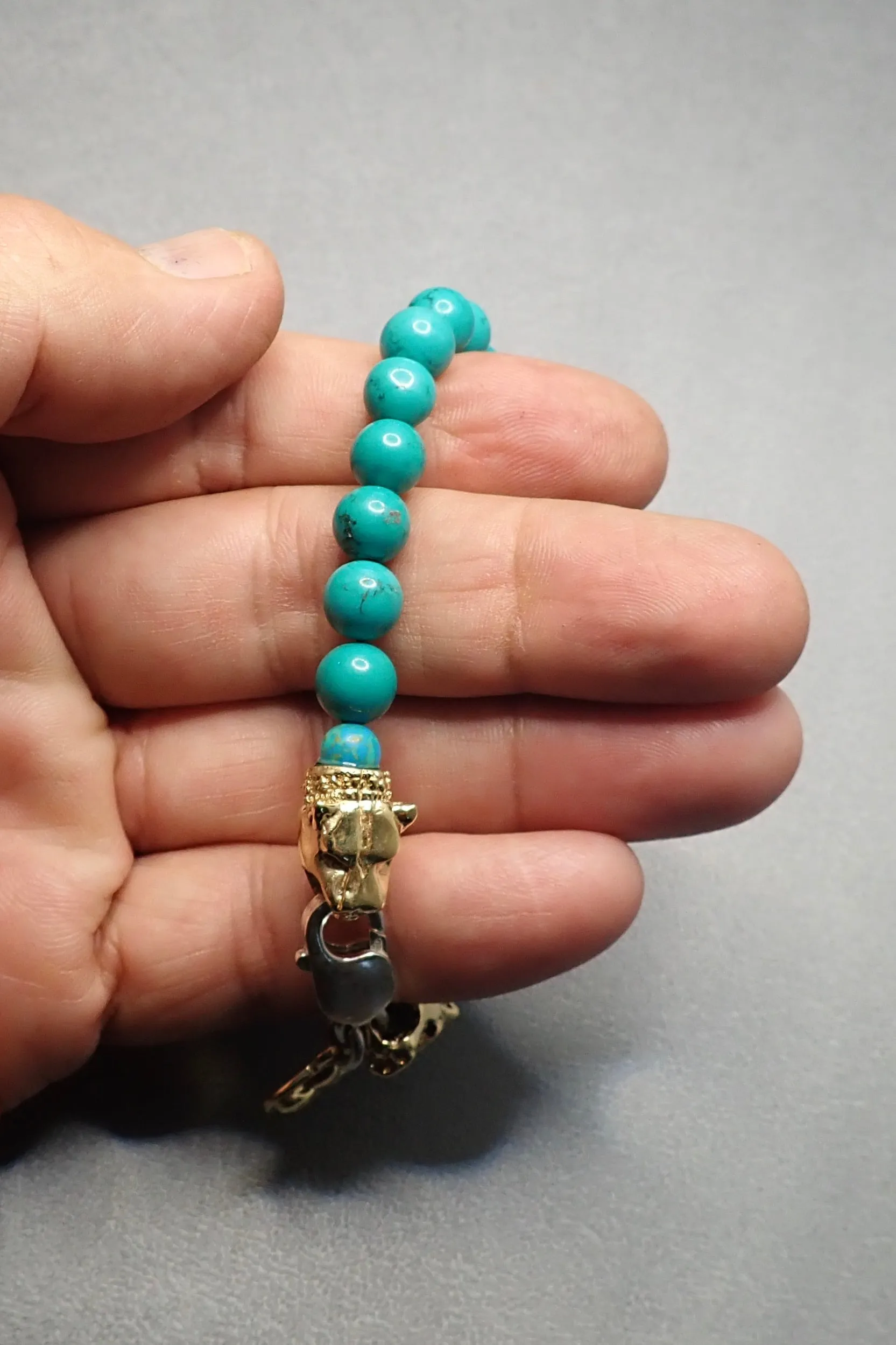 LION HEADS TURQUOISE BRACELET