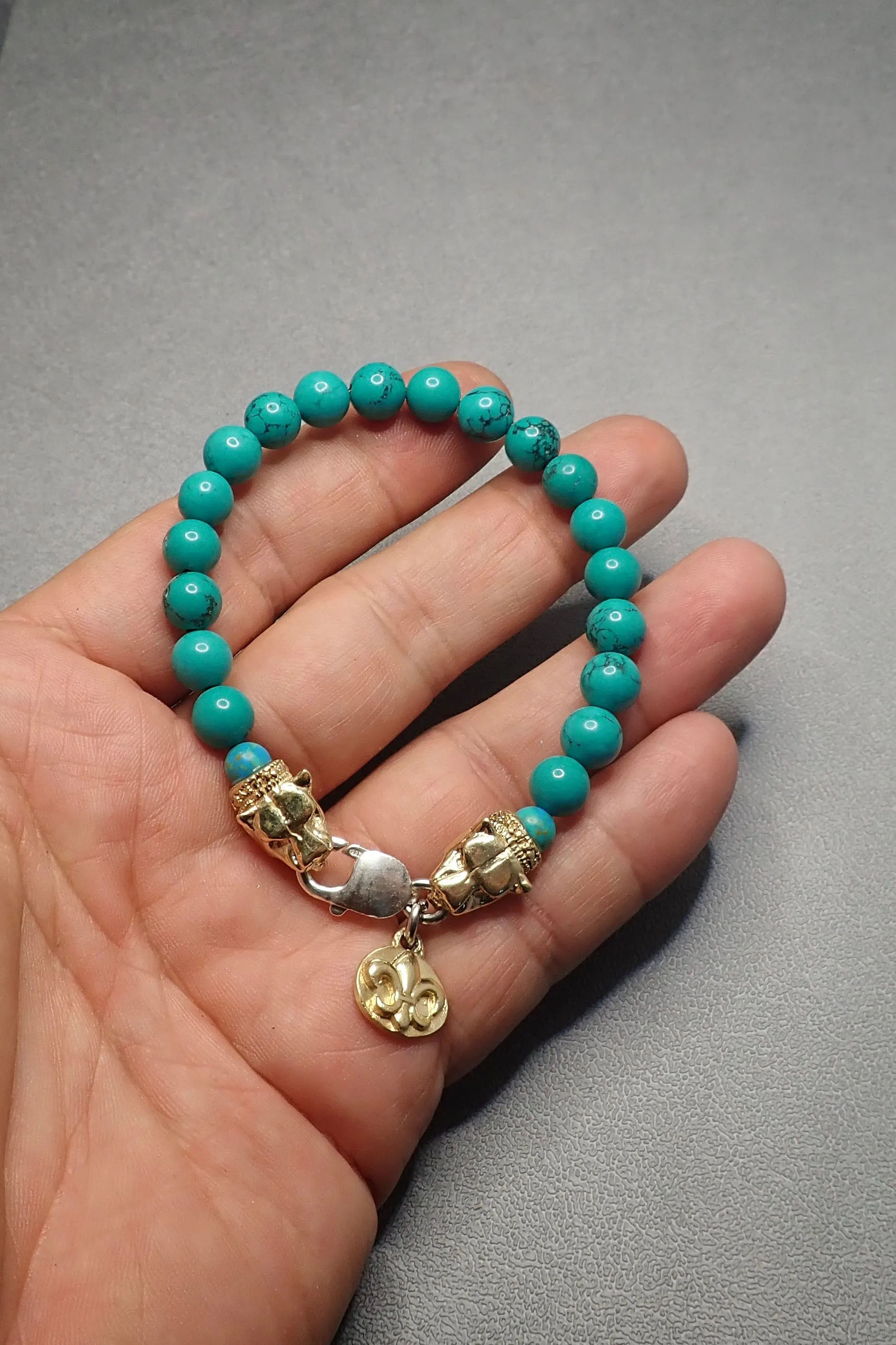 LION HEADS TURQUOISE BRACELET