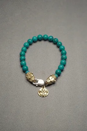 LION HEADS TURQUOISE BRACELET