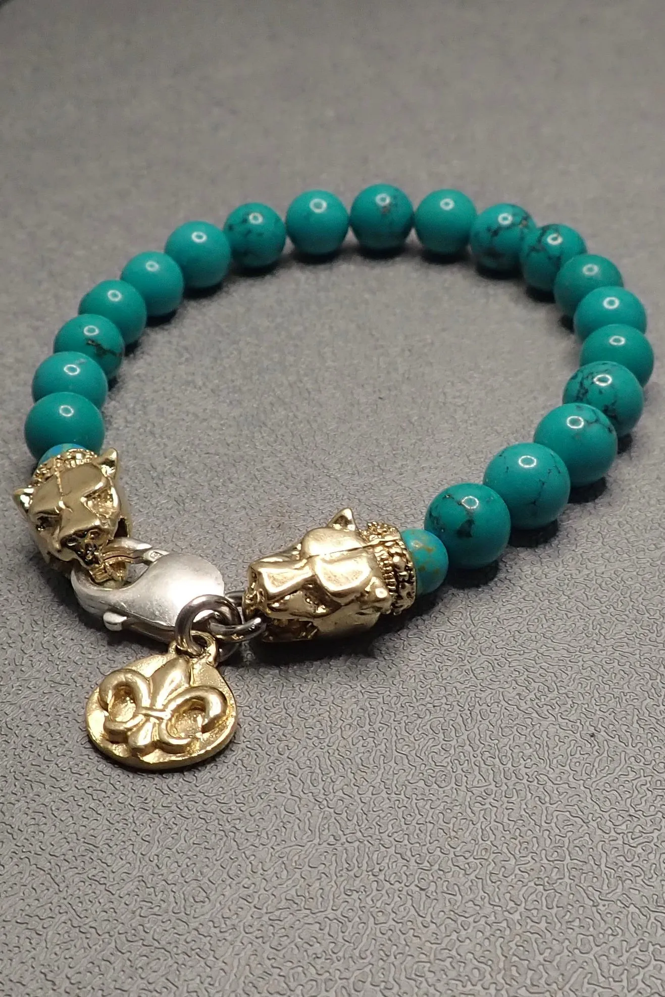 LION HEADS TURQUOISE BRACELET